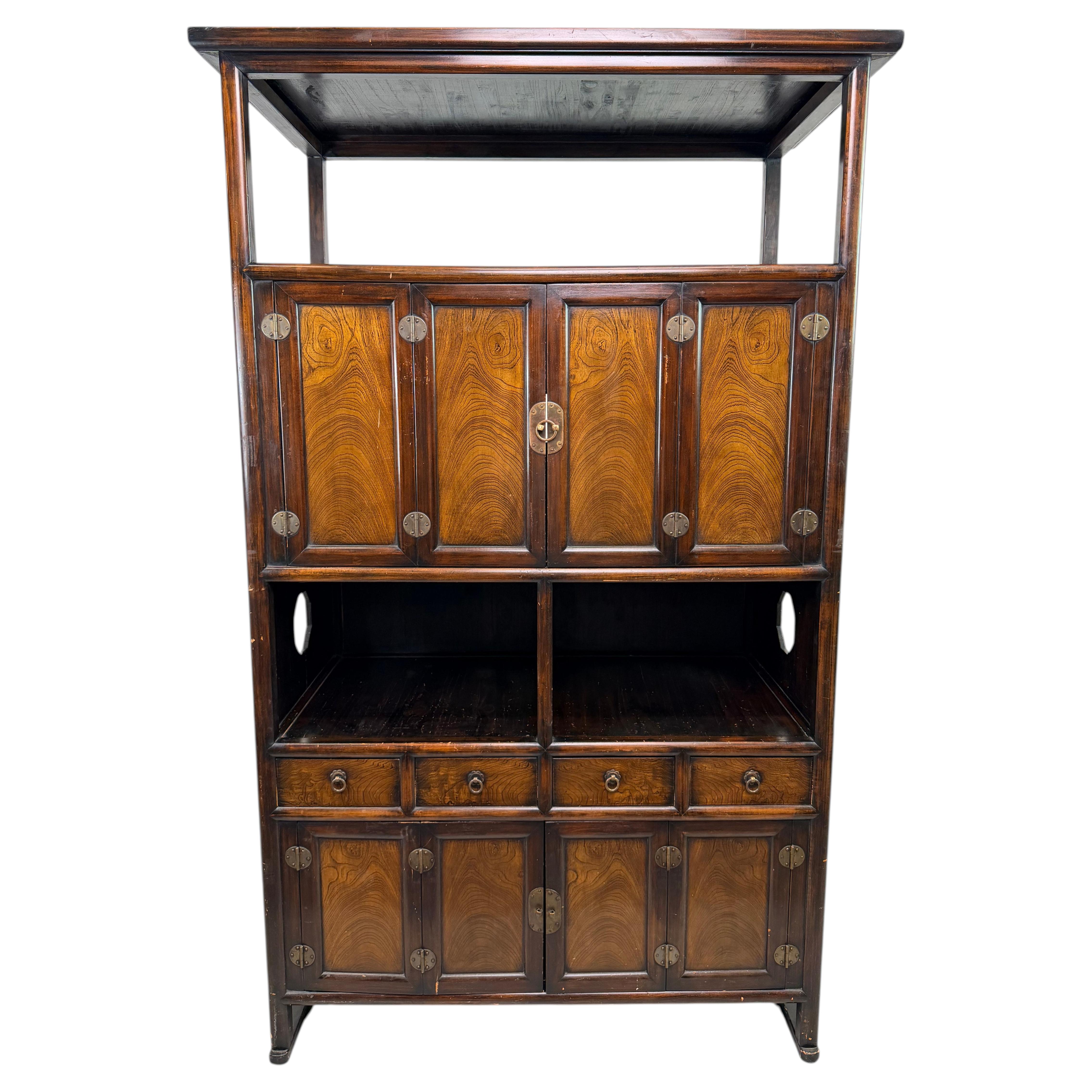 Traditional Korean Sabang-takja / Samchung-jang Double-Tier Cabinet For Sale