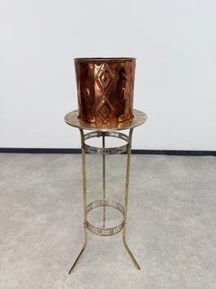 Rare Art Nouveau Brass Plant Stand / Pedestal in the Wiener Werkstätte Style