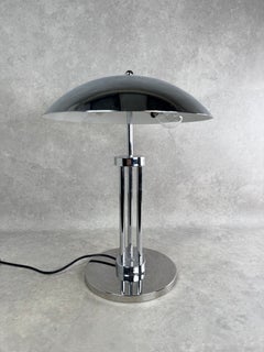 Iconic Space Age Chrome Mushroom Table Lamp