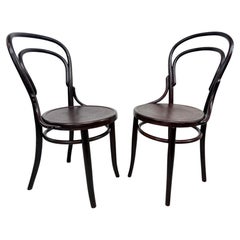 Pair of Iconical Art Nouveau Bentwood No. 14 Chairs by Gebrüder Thonet