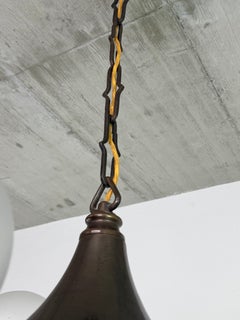 Imposing Central European Art Deco 4-Light Brass Chandelier