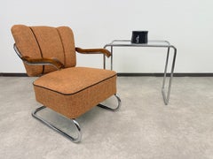 Bauhaus Tubular Chrome and Glass Side Table, Attributed to Marcel Breuer
