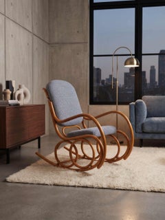 Mid-Century Modern Bentwood Rocking Chair by TON, 1960s - Newly Reupholstered