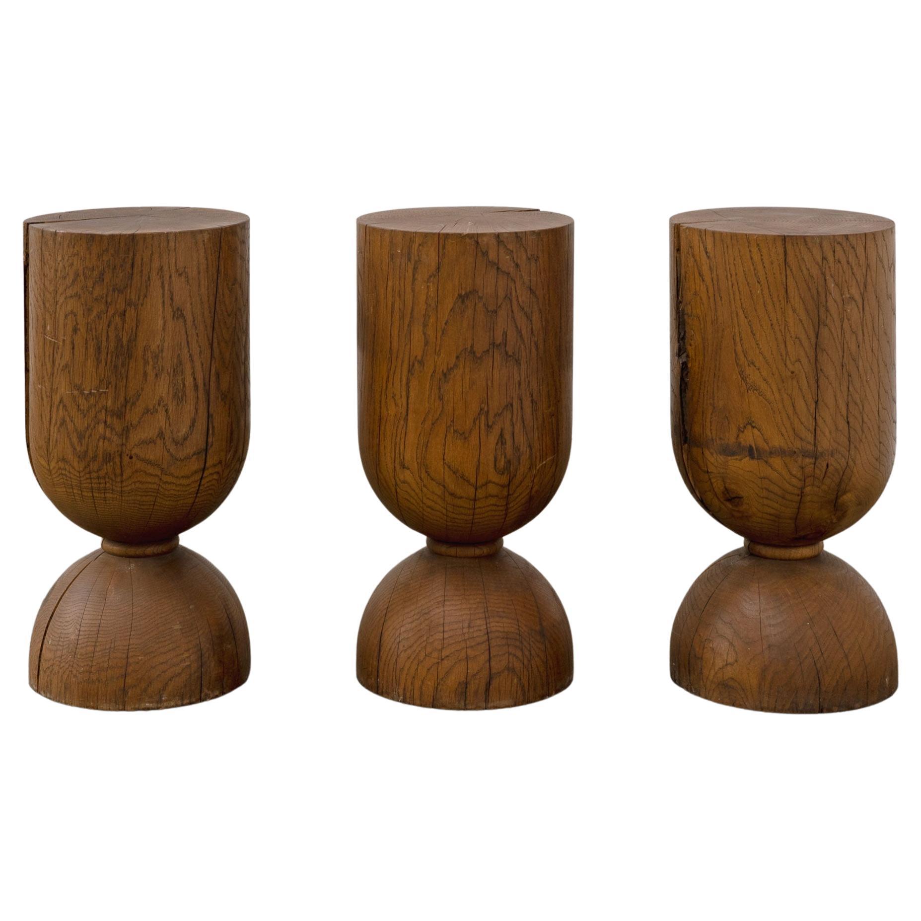Modernist Oak Stool / Side Table / Pedestal