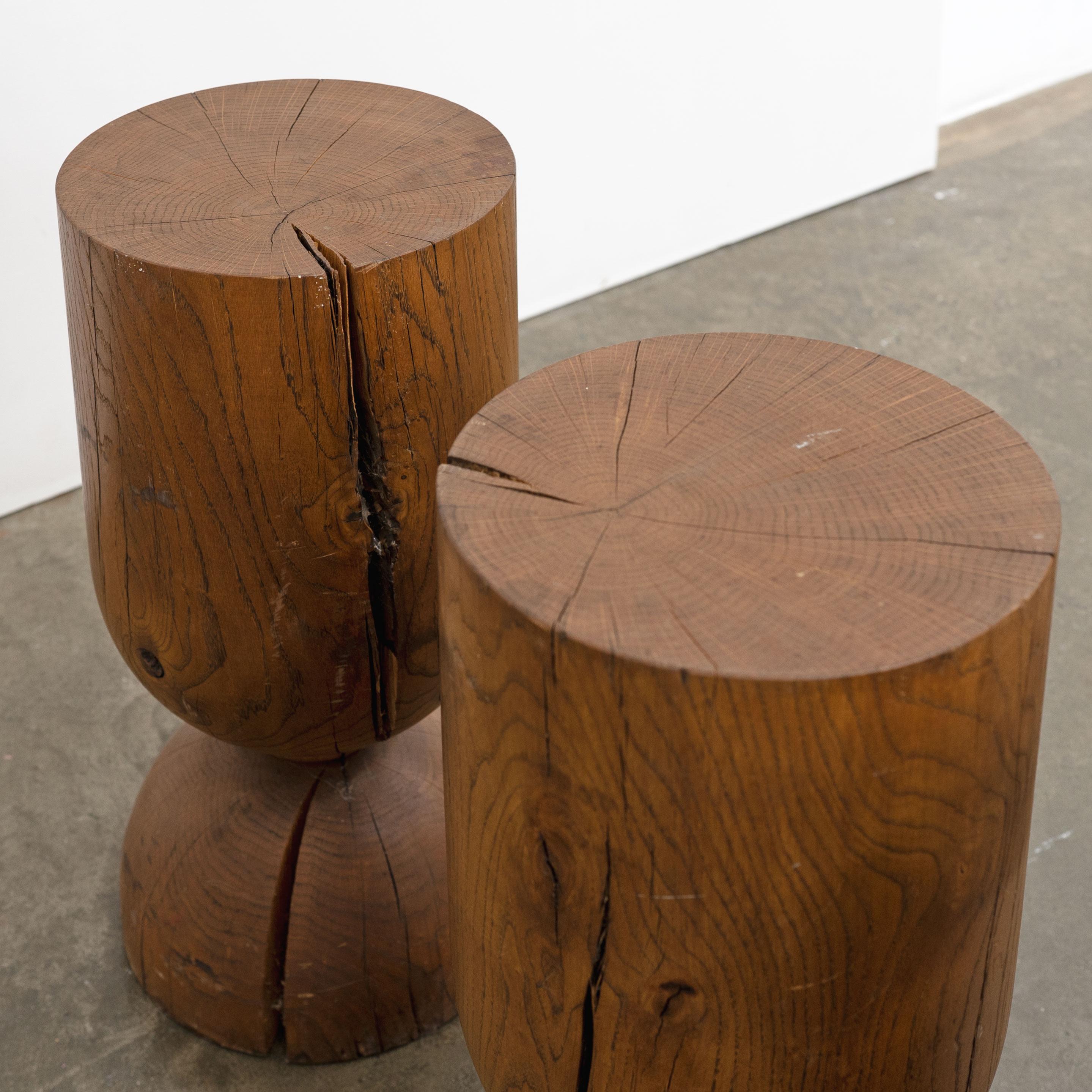 Late 20th Century Modernist Oak Stool / Side Table / Pedestal