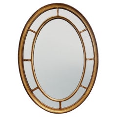 Large French Late 19th Century Giltwood Oval Margin Mirror