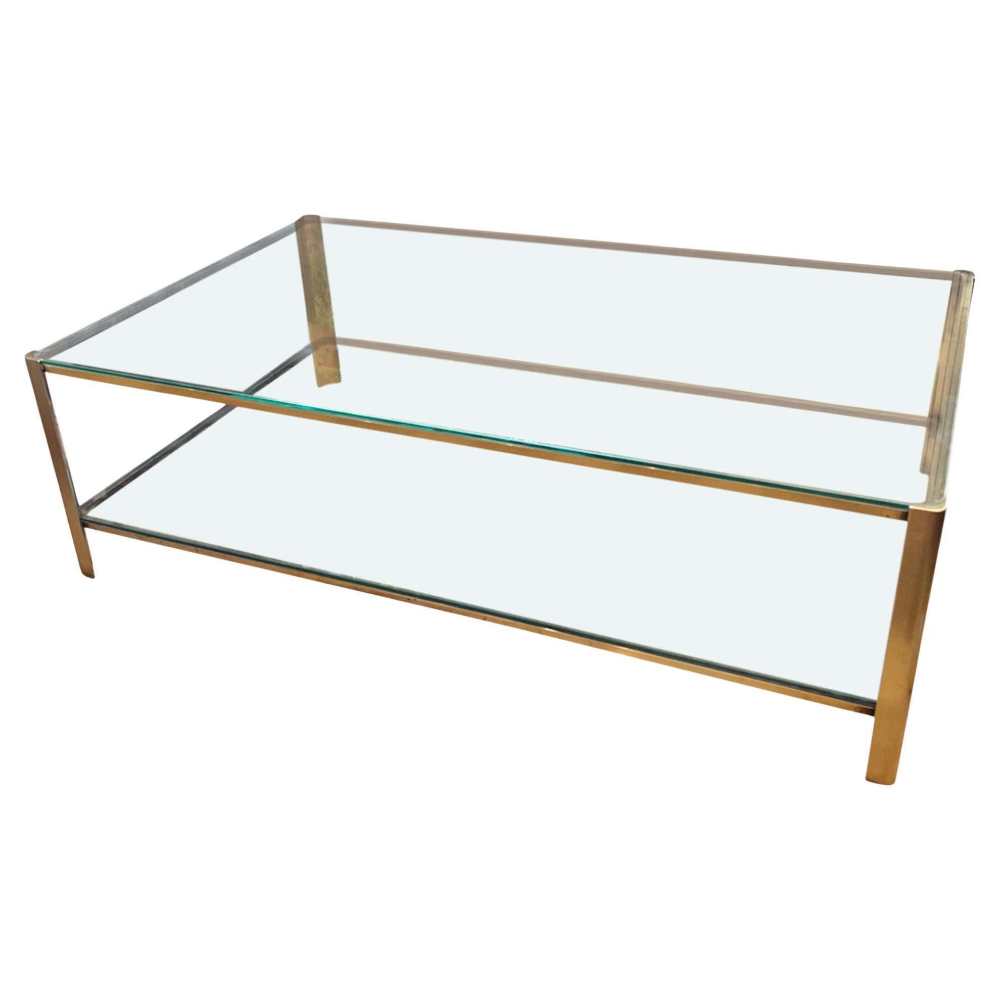 Large Midcentury Two Tier Coffee Table Designed by JT LePelletier For Sale