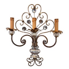 Set of Three Large Midcentury Wall Lights by Banci Firenze, Italy