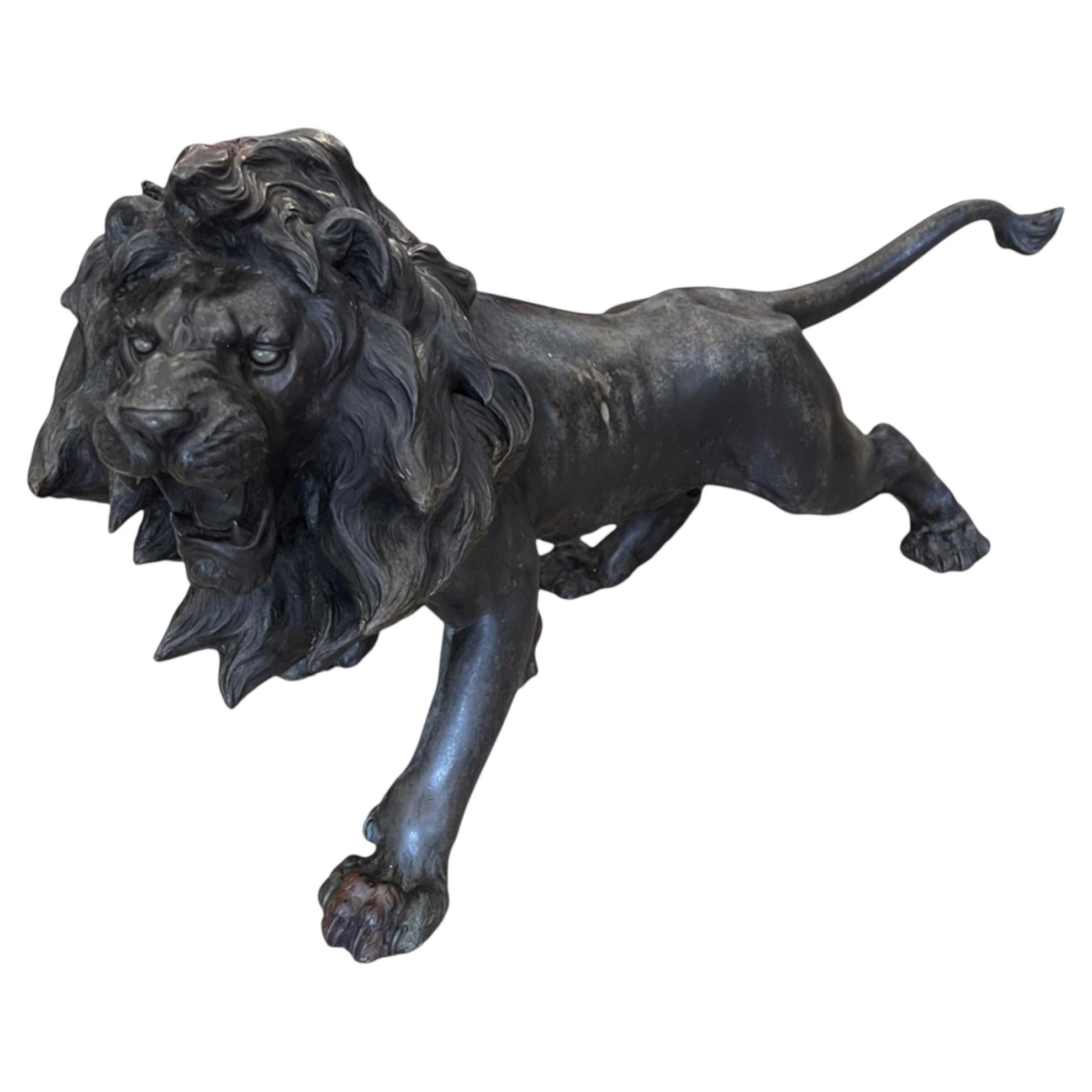 What does a lion statue symbolize?