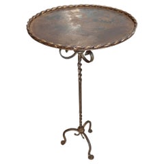 Single Decorative Spanish Midcentury Martini Table, Gilded Wrought Iron