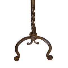 Single Decorative Spanish Midcentury Martini Table, Gilded Wrought Iron