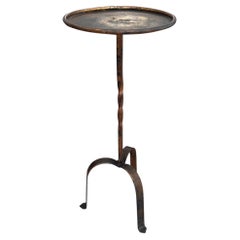 Single Spanish Midcentury Martini Table, Gilded Wrought Iron