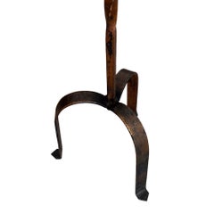 Single Spanish Midcentury Martini Table, Gilded Wrought Iron