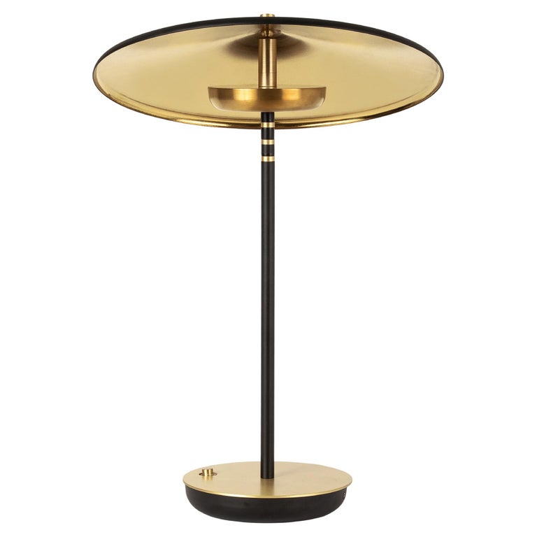 Artist Table Lamp, Black and Gold, Tilting Shader For Sale at 1stDibs