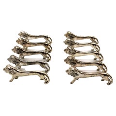 Set di poggiacoltelli Leone della metà del XX secolo