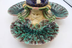 Circa 1861 English Majolica Centerpiece Sweetmeat Server by Minton