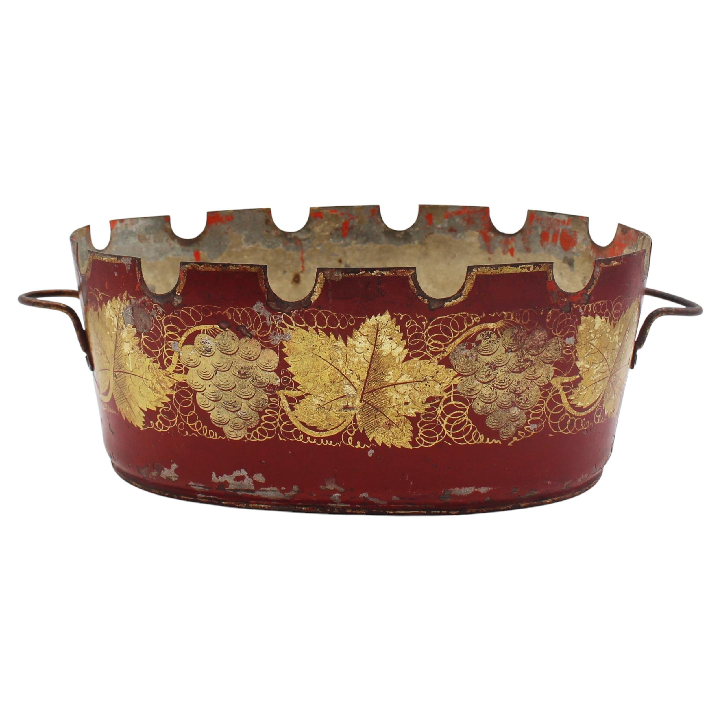 Circa 1810-1820 French Empire Tole Monteith For Sale