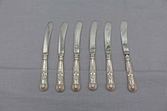 1915 Set of Six English Sheffield Butter Knives in Original Case