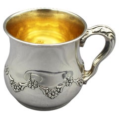 Tasse pour enfant américaine en argent massif et plaqué or de la marque Gorham, datant du début du XXe siècle