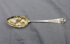 Circa 1727-1760 English George II Sterling Silver & Gold Wash Pair of Tablespoon