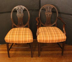 Set of Eight c. 1860 George III Style English Dining Chairs
