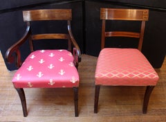 c. 1830s Anglo-American Regency or Classical Period Set of Eight Dining Chairs