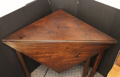Circa 1760-1780 English George III Period Corner Drop-Leaf Table
