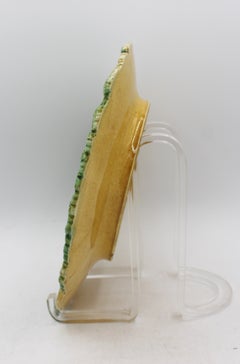 C. 1880-1900 London Majolica Begonia Leaf Plate by Joseph Roth