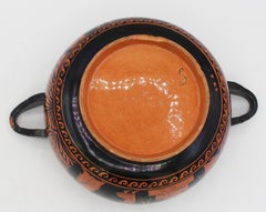 Mid-19th Century Giustiniani Pottery Greek Revival Handled Low Bowl