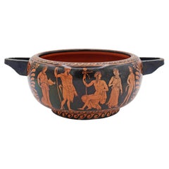 Mid-19th Century Giustiniani Pottery Greek Revival Handled Low Bowl