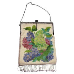 Circa 1920s Micro-Beaded Floral Tapestry Purse