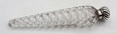 1887 English Sterling and Spiral Blown Glass Scent Bottle