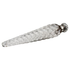 1887 English Sterling and Spiral Blown Glass Scent Bottle
