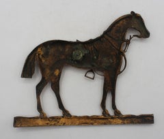 Late 19th-Early 20th Century Anglo-American Gilt Bronze Horse Silhouette