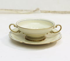 Circa 1930s German Set of 8 Cream Soup Bowls and Saucers by Rosenthal
