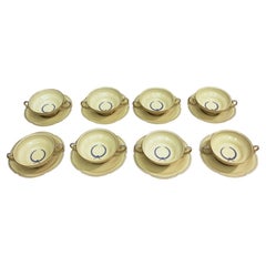Circa 1930s German Set of 8 Cream Soup Bowls and Saucers by Rosenthal