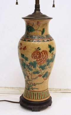 Late 19th Century Japanese Baluster Form Vase Mounted as a Lamp