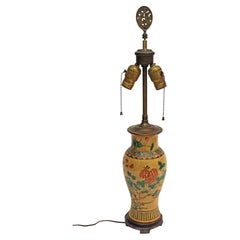 Late 19th Century Japanese Baluster Form Vase Mounted as a Lamp