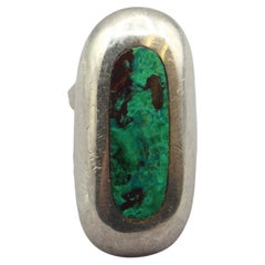 Bague mexicaine des années 1950 environ, en argent sterling 925 et turquoise