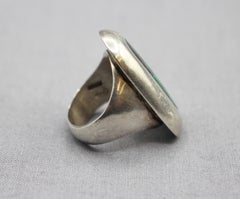 Anello messicano in argento sterling 925 e turchese, risalente agli anni '50 circa