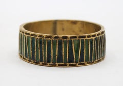 Bracciali fatti a mano in stile Mid-Century Modern, in argento sterling e oro 14k con smalto, risalenti a circa il 1970