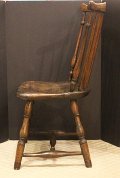 Early 19th Century American Small Fan Back Windsor Side Chair