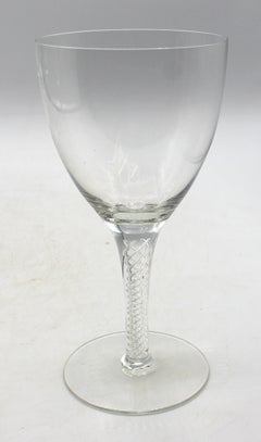 c. 1990s Set of Six Stuart Iona Crystal Wine Glasses