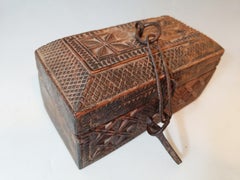 Antique Indian Carved wood box Rajasthan 18th C Folk art Interior Design Décor