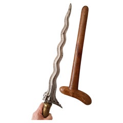 Large Antique Indonesian Kris Dagger – Ethnographic collectible weapons