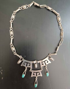 Fine vintage Mexican modernist style necklace Escoria Taxco Mexico