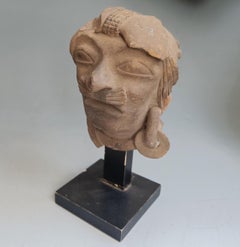 Pre Columbian Large Veracruz pottery Head Mexico Circa 600-900 A.D