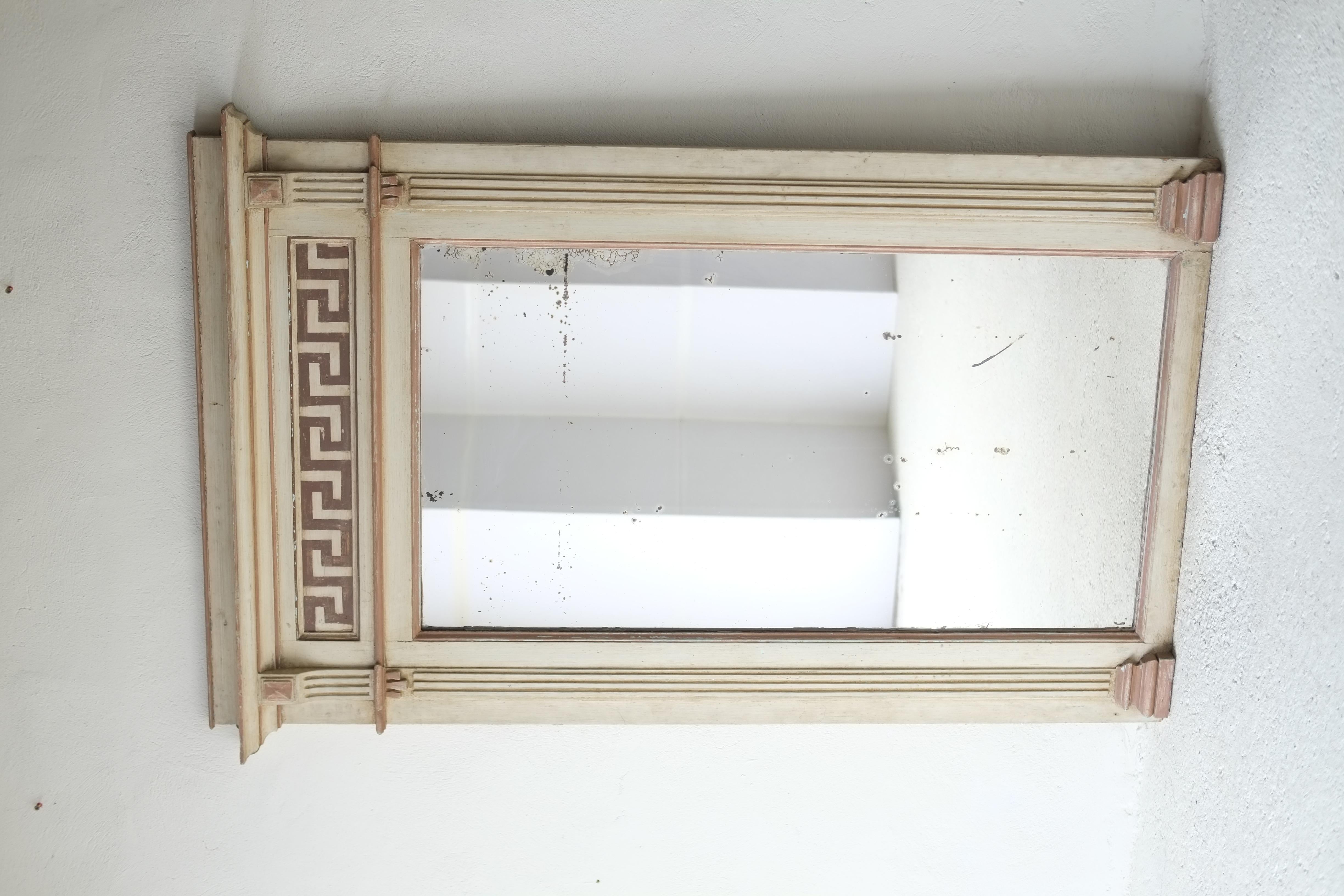 Legno Grande specchio italiano neoclassico del XIX secolo in vendita