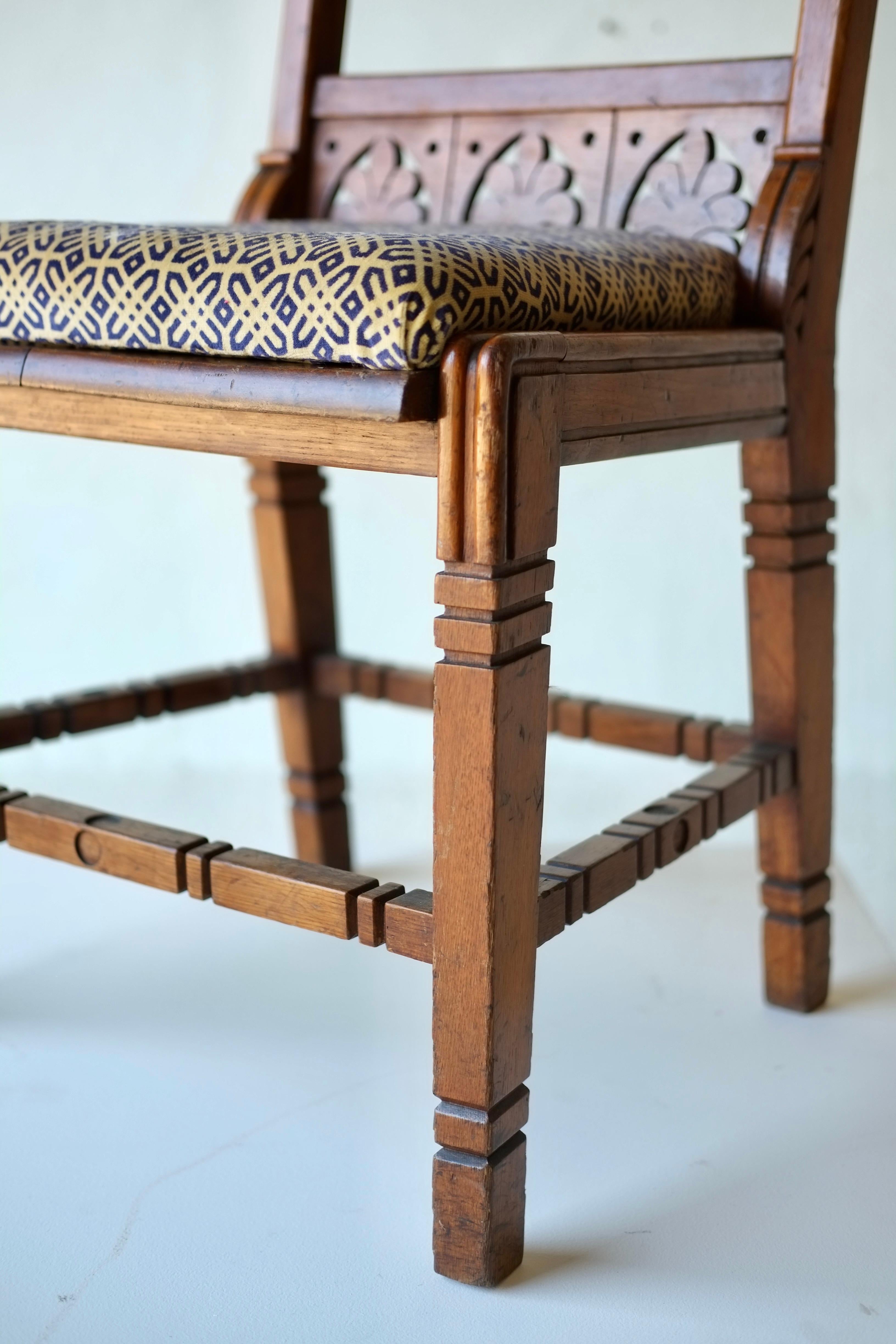 Chêne Chaise d'appoint en Oak Aesthetic Movement du 19e siècle en vente