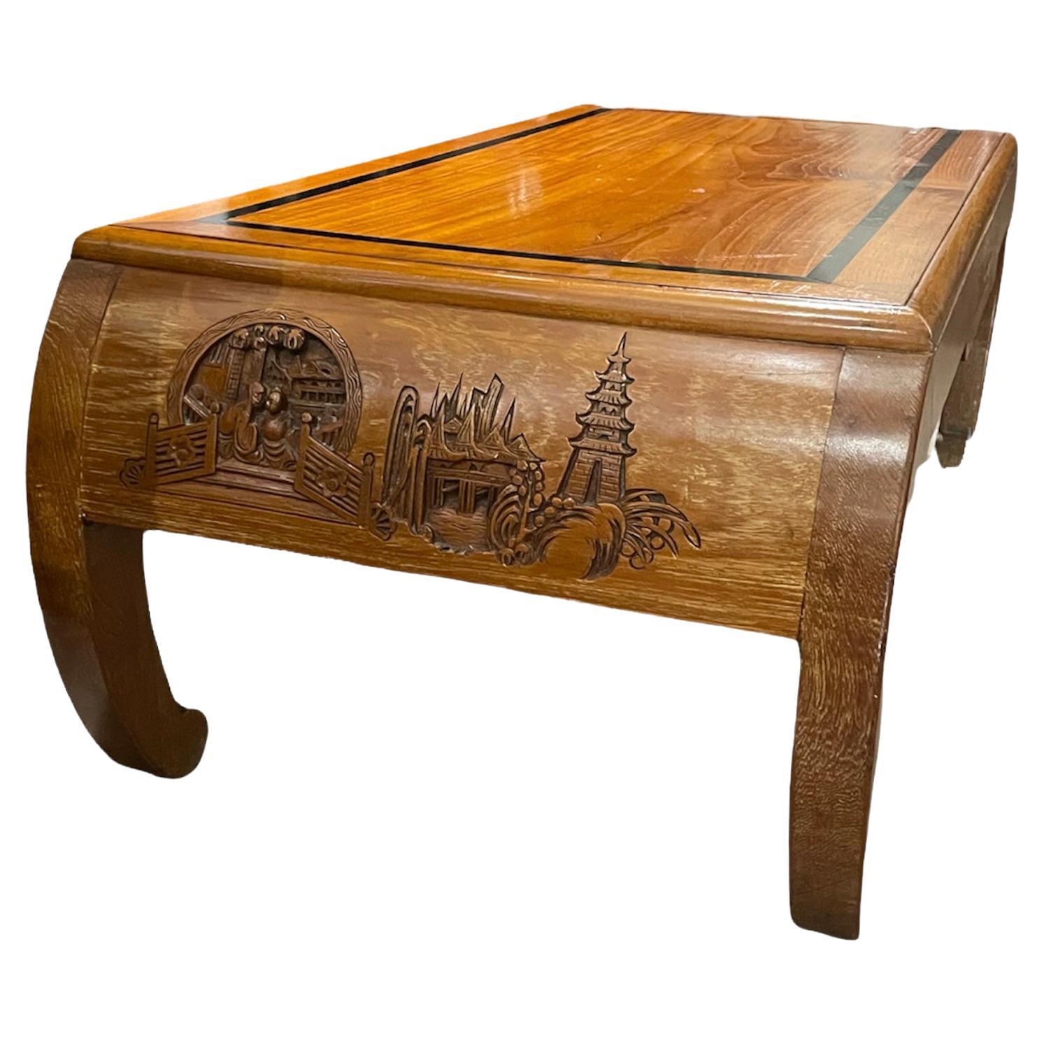 Asian Carved Coffee Table